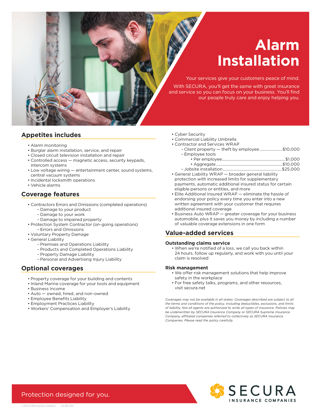 Alarm Installation Sell Sheet